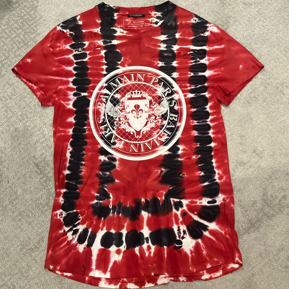 SALE! BALMAIN Paris tye-dyed Tee to die for in practically perfect condition/M!